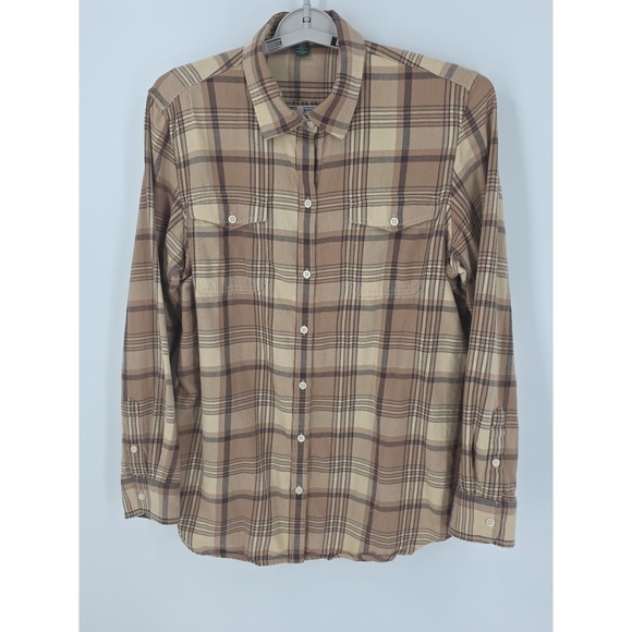 Lauren Ralph Lauren Other - Lauren Jeans Company 100% Cotton Medium Weight Flannel Mens Shirt Brown Check XL